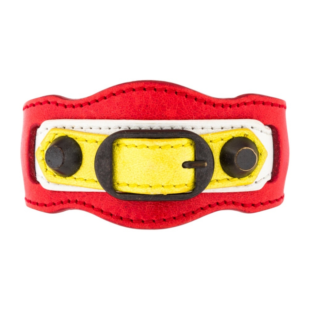 Balenciaga Paris Multi Colored Leather Bracelet